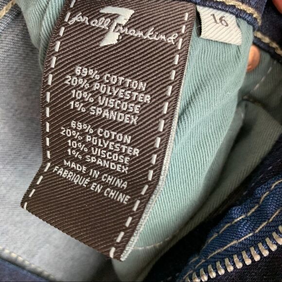 7 For All Mankind Slimmy Dark Denim Jeans size 16 - Picture 5 of 11